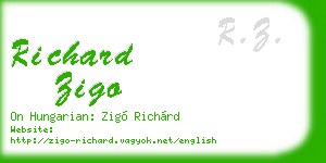richard zigo business card
