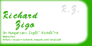 richard zigo business card